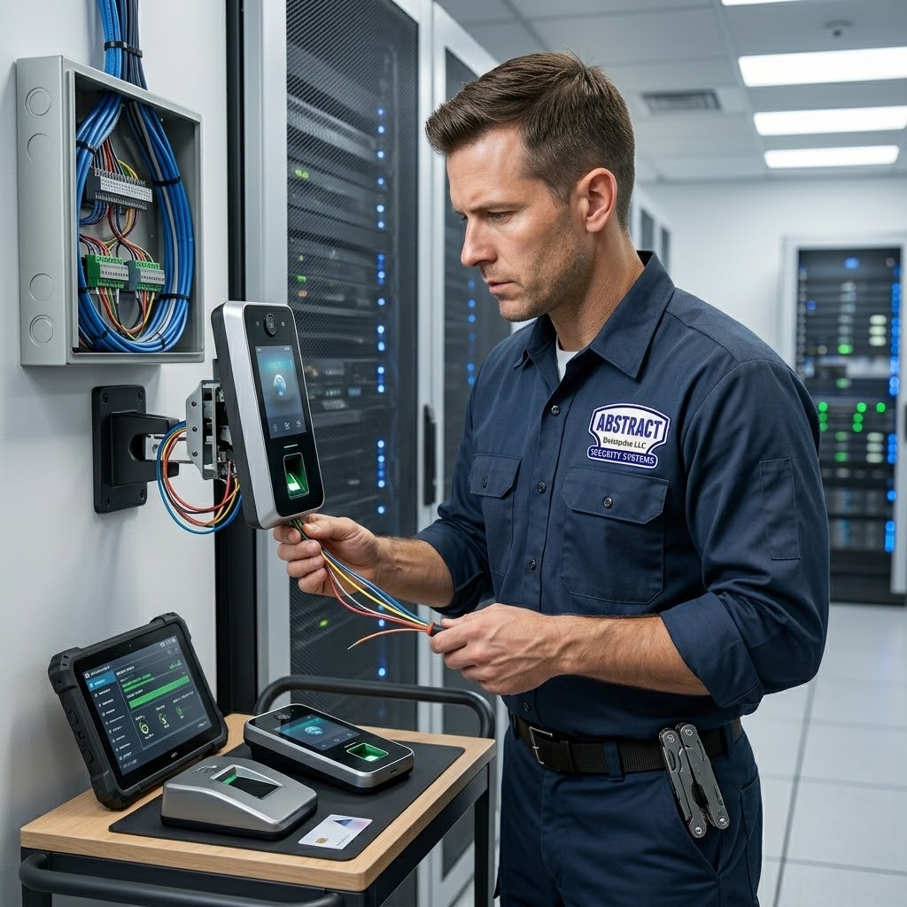 Biometric access control system installation at Long Island data center and server room