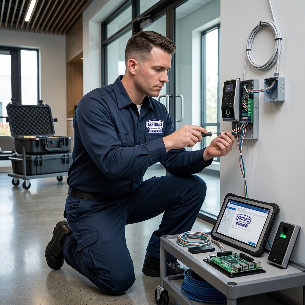 Access control keypad wiring at Ulster County property